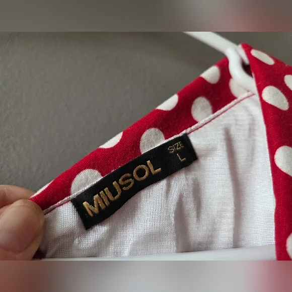MIUSOL Retro Vintage Style Polka Dot Dress Red/White/Black Womens Size Large - Picture 5 of 6